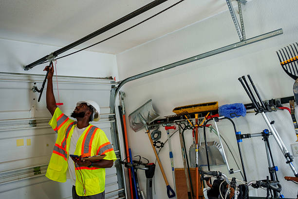 Professional Garage Door Installation technician working in Haskell County County, KS